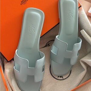 Hermes oran sandals- Light Blue